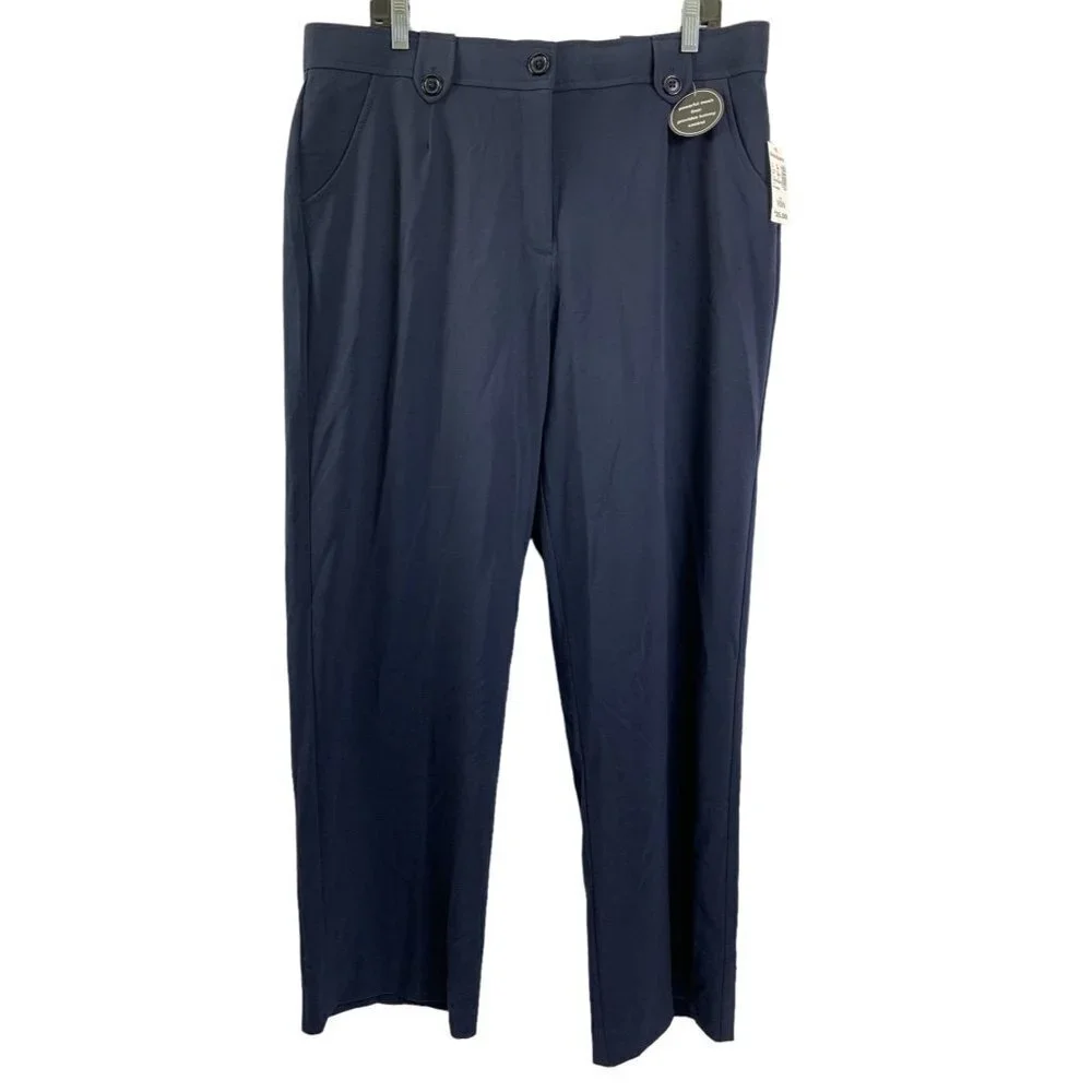 Dressbarn Women's Tummy Control Trouser Leg Dress Pants